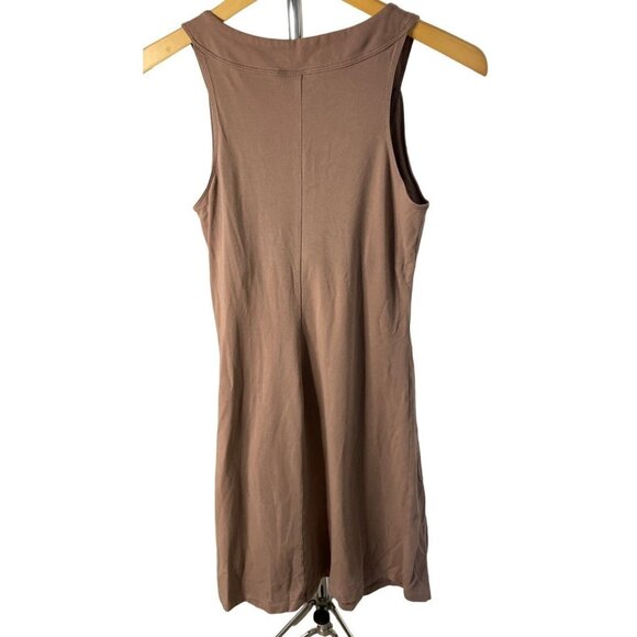 Athleta Brown Sleeveless Scoopneck Knee Length Swing Dress Sz M - Picture 2 of 9